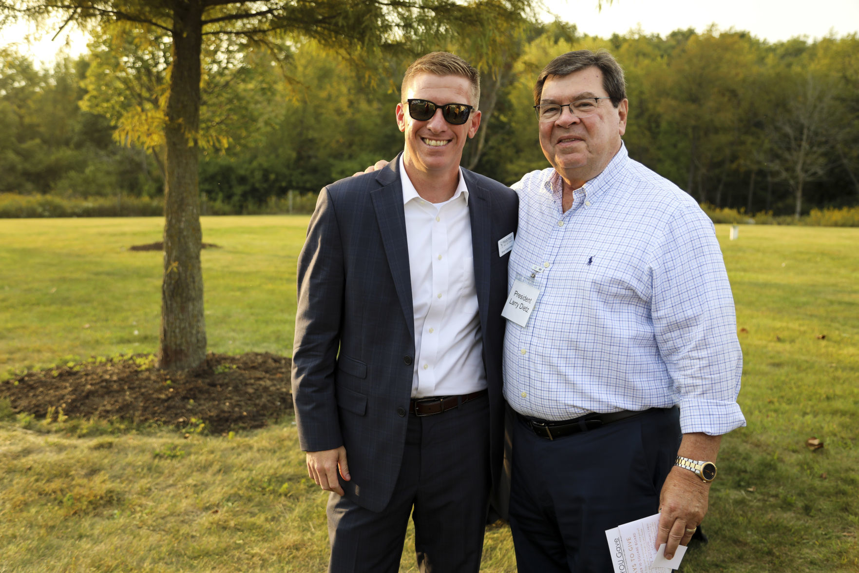 Brian Wipperman, CEO of Marcfirst, ISU President Larry Dietz